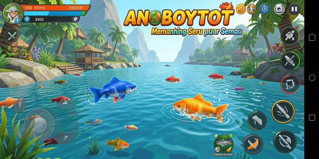 Tampilan gameplay ANOBOYTOTO yang memukau dengan lokasi memancing yang beragam.