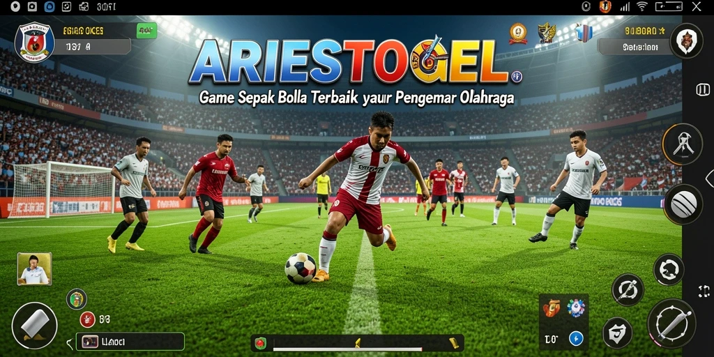 Tangkapan layar ARIESTOGEL menampilkan aksi mendebarkan di lapangan sepak bola.