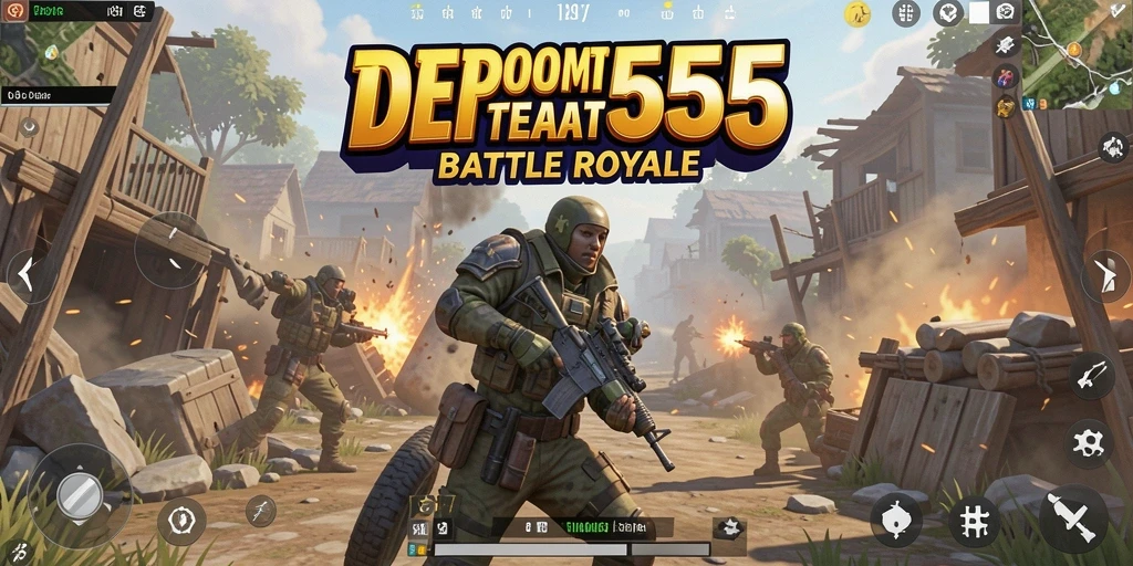 Tampilan gameplay seru dalam DEPO555 dengan pertarungan intens.