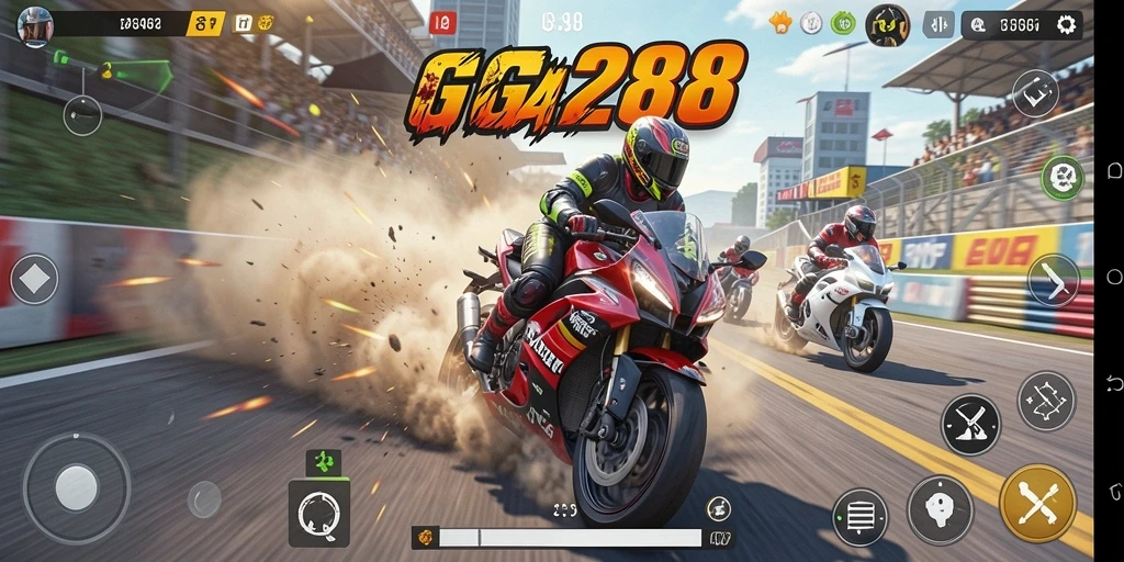 Screenshot menunjukkan gameplay penuh aksi di GG288.