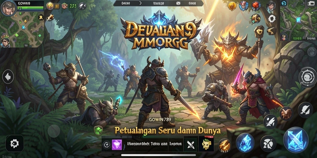 Tampilan gameplay GOWIN789 yang memukau dalam petualangan MMORPG.