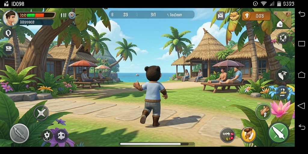 Tampilan gameplay lucu dan cerah dari ID098.