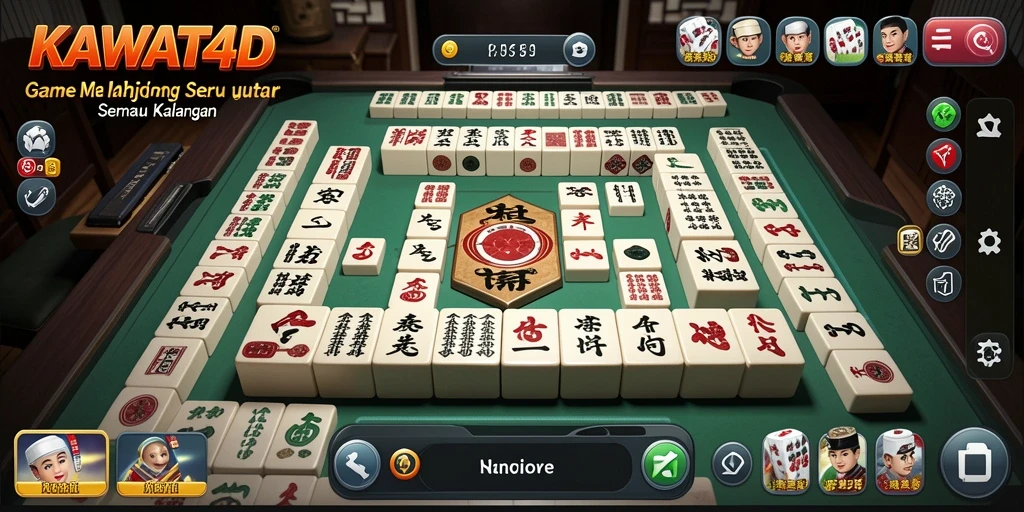 Tampilan menarik dari gameplay KAWAT4D yang menampilkan Mahjong.
