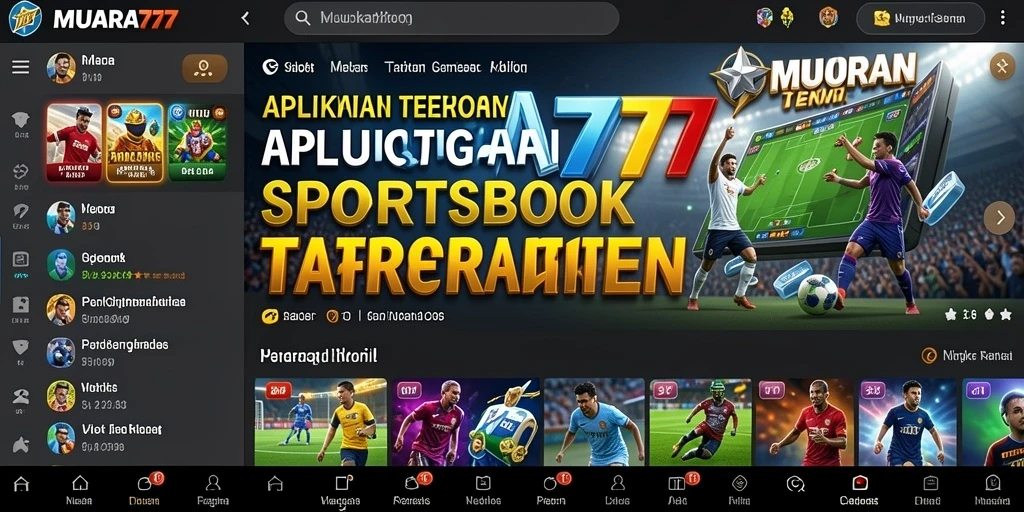 Tampilan antarmuka aplikasi MUARA777 untuk taruhan olahraga.