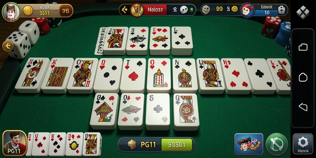 Screenshot gameplay PG11 yang menunjukkan momen seru permainan Domino.