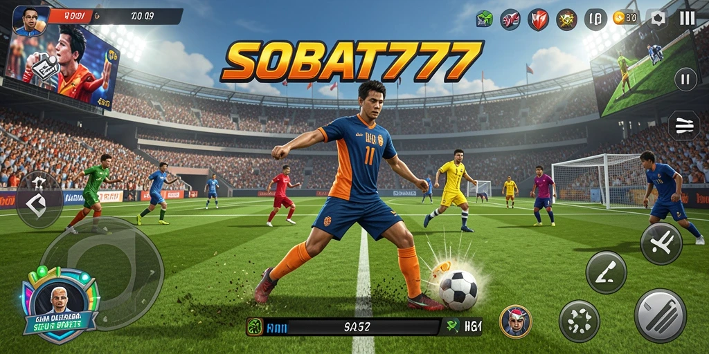 Screenshot permainan SOBAT777 menampilkan aksi olahraga yang mendebarkan.
