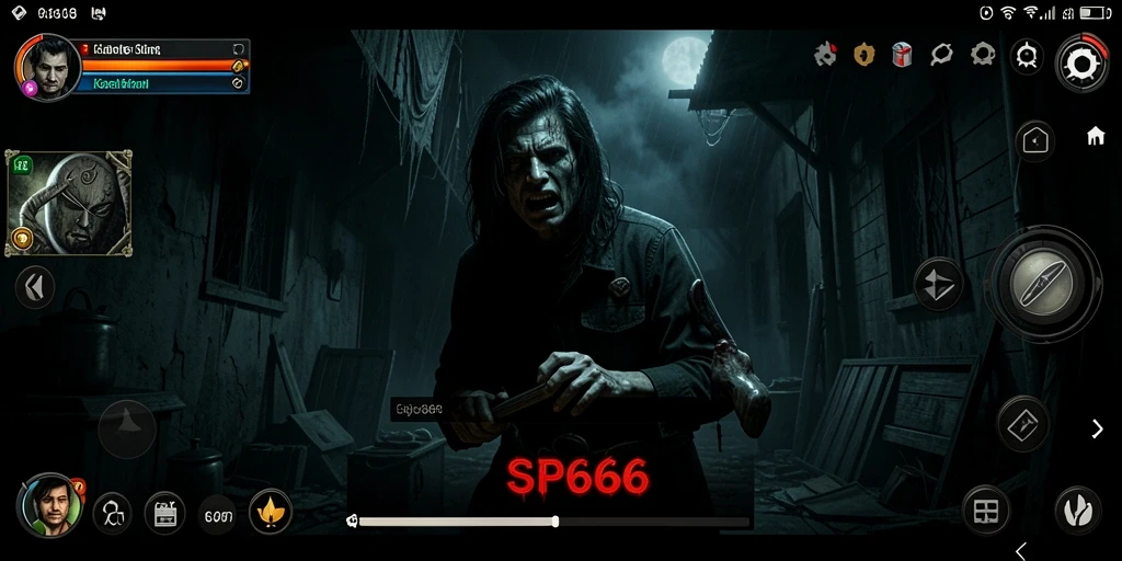 Gameplay SP666 saat menjelajahi lorong gelap yang menakutkan.