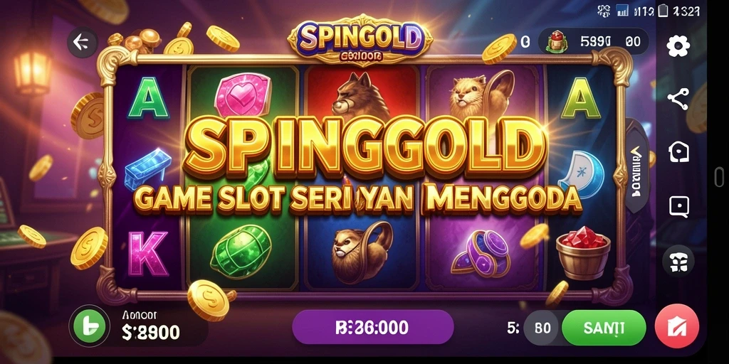 Tampilan gameplay SPINGOLD yang menarik dan menyenangkan.