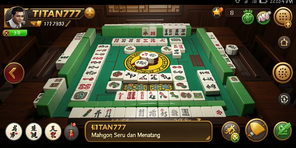 Tampilan gameplay Mahjong yang seru di TITAN777.